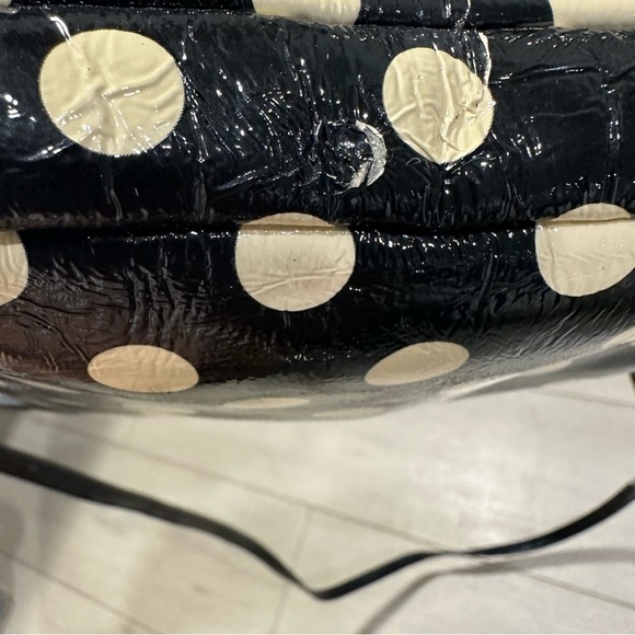 Kate Spade Black & Ivory Patent Polka Dot Crossbody Bag - Picture 7 of 11